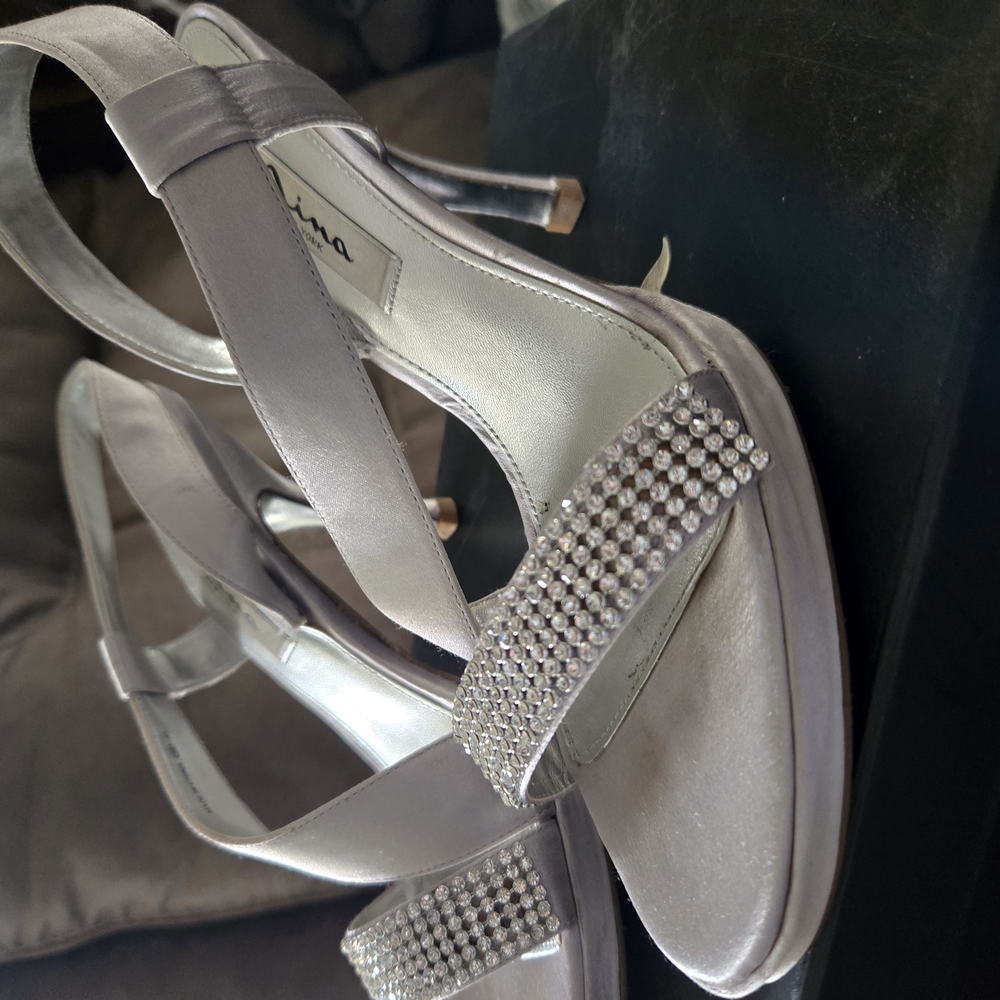 Elegant Silver Nina Women's Heels